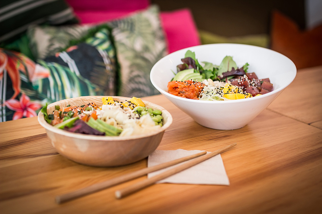 Two bowls on table